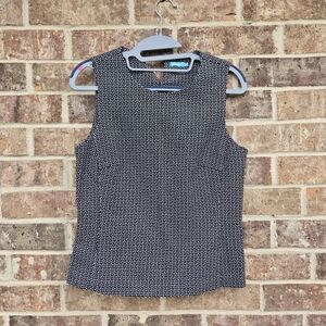 J. McLaughlin black white sleeveless shell top size 6